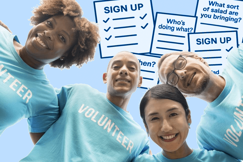 Online sign-up sheets and member polling management interface
